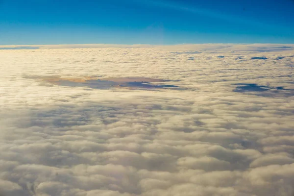 Ochtend Zonsopgang Hemel Met Bewolking Boven Uitzicht Van Vliegtuig Zomer — Stockfoto