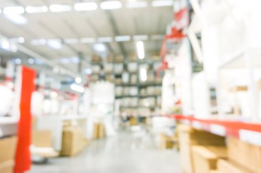 Bulanık dağıtım fabrika mağaza kutusunda satır, lojistik sanayi kavramı