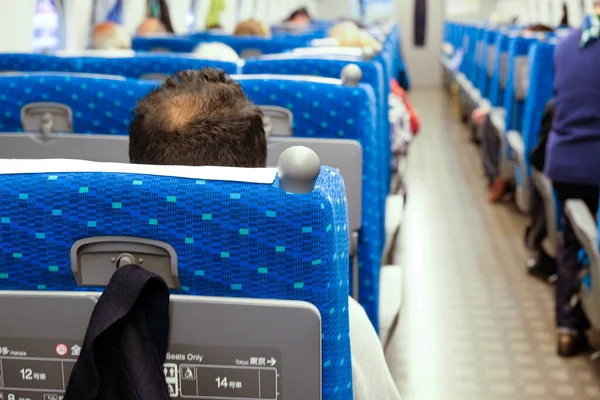 Интерьер Японского Скоростного Скоростного Поезда Синкансэн Хикари Токио Япония — стоковое фото