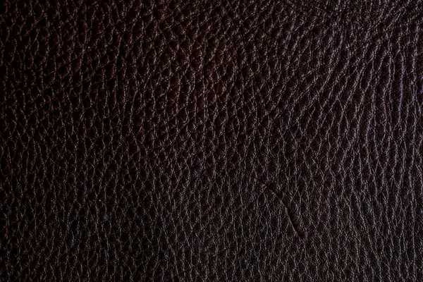 Dark Brown Full Grain Genuine Leather Cowhide Background Decoration Texture — Stock Photo, Image