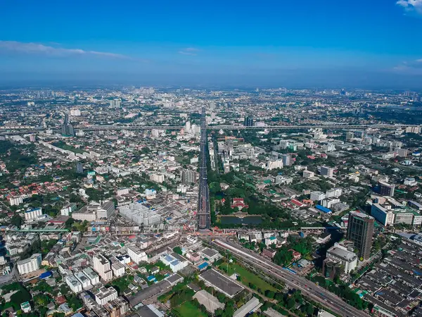バンコク大都市のシティスケープ モダンな建物の空中眺め — ストック写真