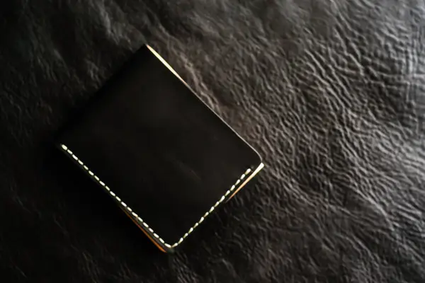 Handmade leather wallet vegetable tanned leather top view