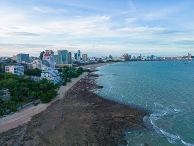 Hava manzaralı sahil Pattaya şehri  