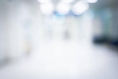 Özet olarak, lüks hastane ve klinik koridorları, modern hastane içinde arka plan için soyut bulanık.