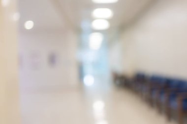 Özet olarak, lüks hastane ve klinik koridorları, modern hastane içinde arka plan için soyut bulanık.