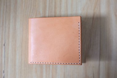 Genuine leather bifold money wallet with crafts tool craftmanship working