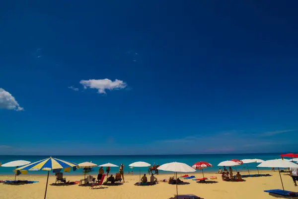 Beach Chair Sea Beach Wave Sunny Day Blue Sky Cloud — Stock Photo, Image