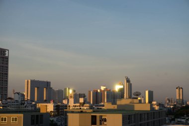 Sunrise, manzara şehir Bangkok manzarası. Tayland