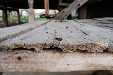 Boş, eski, kahverengi, gerçek, ahşap, zalim, duvar kâğıdı arka planı.