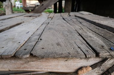 Boş, eski, kahverengi, gerçek, ahşap, zalim, duvar kâğıdı arka planı.