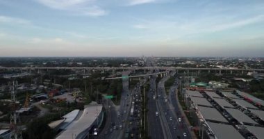 Hava manzaralı trafik kavşağı şehir taşımacılığı endüstrisi