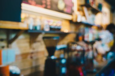Bokeh Light Kafe arka planında bulanık, soyut bir kafe.