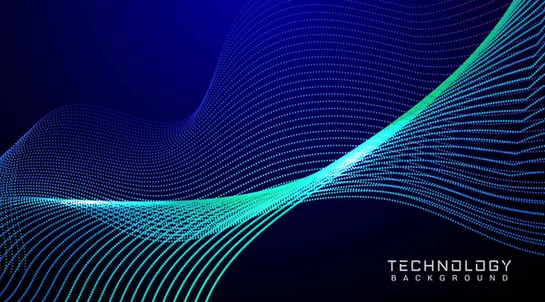 Digital Abstract Flowing Particles Technology Background — Stock Vector