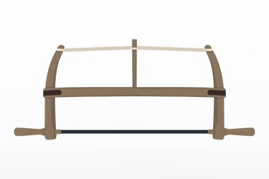 Pruva Testere. Vektör Demir Testeresi İzole Edilmiş Resimler. El testeresi Marangoz Aletleri, Ahşap Kesme Ekipmanları