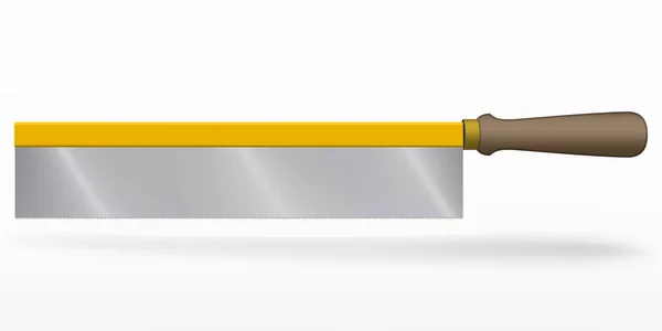 Rücksäge Vector Hacksaw Isolated Illustration Handsäge Tischler Werkzeug Holz Schneideausrüstung — Stockvektor