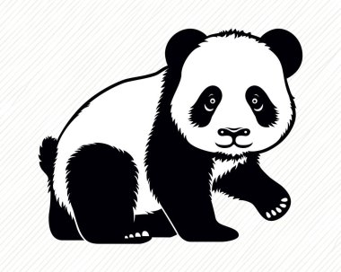 Cute Panda. Vector Icon Cartoon Character. Wildlife Animal Logo Design