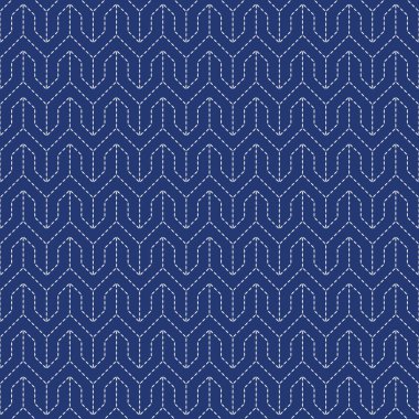 Japon Sashiko Kusursuz Vektör Örnekleri. Asya Nakış Motifleri. Soyut Tekrarlayan Geometrik Arkaplan