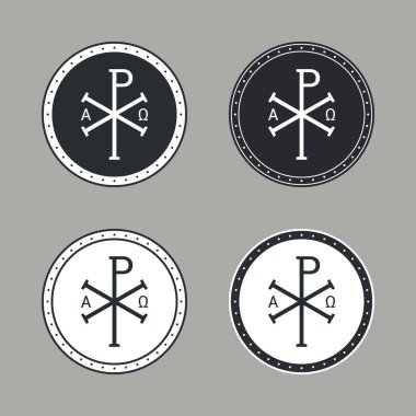 Monogram Christi. İsa 'nın baş harfleri (Hristofogram). Hıristiyan Kutsal Chi Rho Sembolü