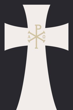 Monogramma Christi. Monogram of Jesus Christ (Christogram). Christian Sacred Chi Rho Symbol clipart