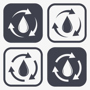 Bırakma işareti. Su, yağ ya da diğer sıvı damlaları. Su İçme - Sembol Şablonu. Vektör Yazdırılabilir İmzası