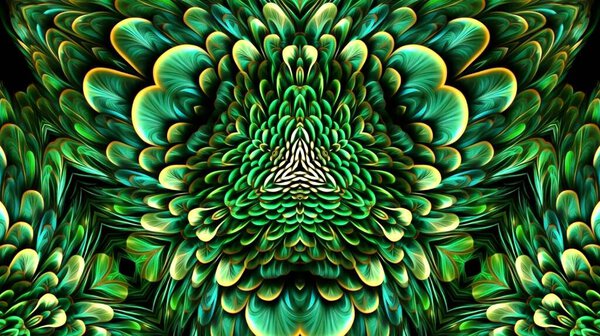 Геометрический дизайн, векторная калейдоскопная мозаика, абстрактный мозаичный фон, красочный футуристический фон, геометрический треугольник. Мозаичная текстура. Абстрактный фрактальный калейдоскоп.