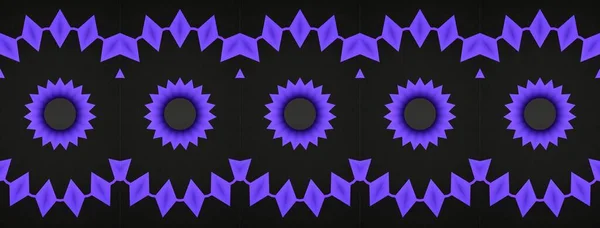 几何设计 矢量万花筒马赛克 抽象马赛克背景 五彩斑斓的未来背景 几何三角形图案 马赛克纹理 具有紫色背景的黑星的分形Kaleidoscop3D渲染 — 图库照片