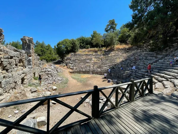 Ruiny Starożytnego Greckiego Teatru Starym Mieście Efez Indyk — Zdjęcie stockowe