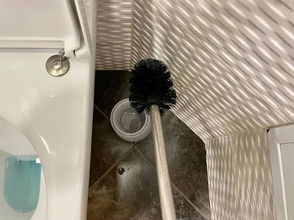 Casa Banho Branca Limpeza Sanitas Limpeza Vaso Sanitário — Fotografia de Stock