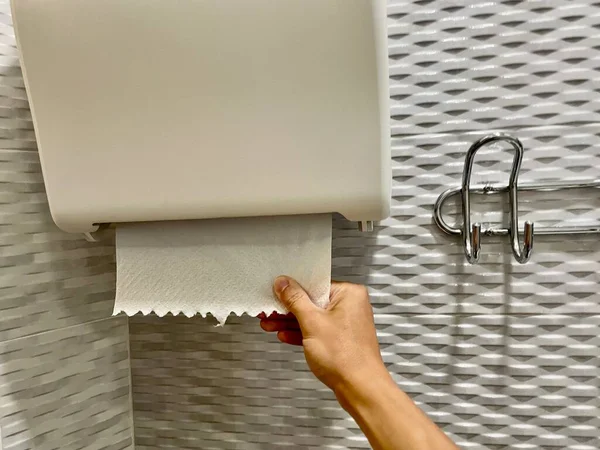 Papírtörlők Zuhanytörölközők Kéztörlő Törölközőtartó — Stock Fotó