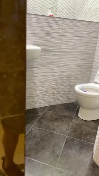 Drzwi Toalety Idź Toalety Otwórz Drzwi Toalety — Wideo stockowe