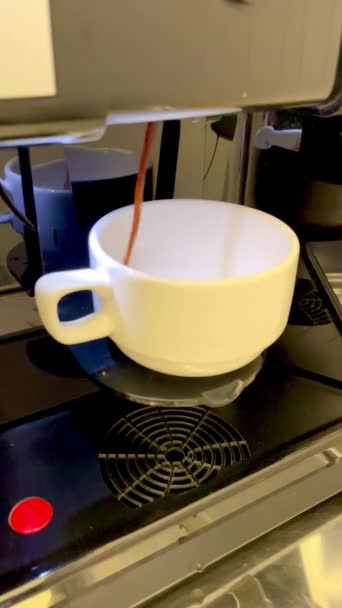 コーヒーマシン コーヒーの準備 バリスタ カップとコーヒー — ストック動画