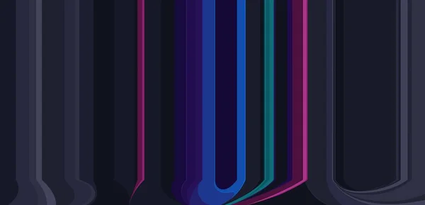 Abstract Luxury Glowing Lines Curved Overlapping Dark Blue Background Template — 图库照片