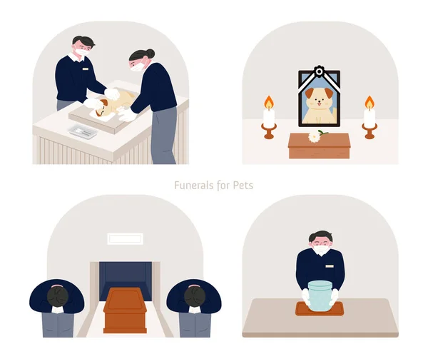 Funeral Services Pets Guide Funeral Procedures — Stock Vector
