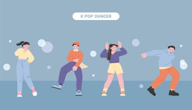 İnsanlar bir partide mutlu bir şekilde dans ediyor. İki kadın dansçı ve iki erkek dansçı..