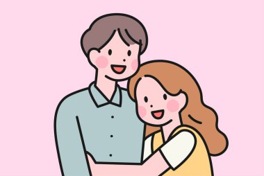 Lovely couple photos. Girlfriend is hugging her boyfriend.