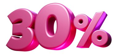 3d render 30 percent icon sign symbol promotion sales discount element illustration. Shopping mockup