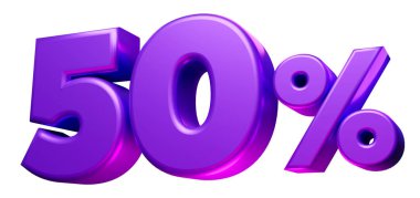 3d render 50 percent icon sign symbol shopping promotion sales discount element illustration. Shopping mockup