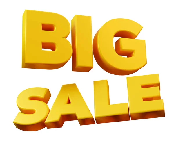 Gold Yellow Big Sale Icon Sign Shopping Promotion Discount Render —  Fotos de Stock