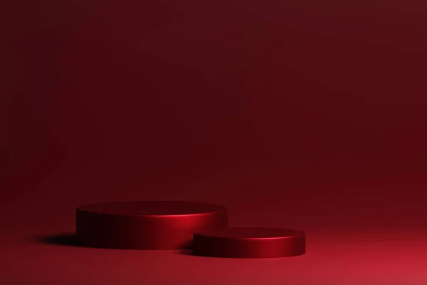 stock image 3d render elegant product display podium on red background