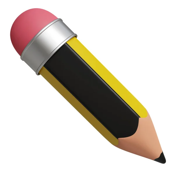 stock image 3D render wooden art pencil icon illustration. Back to school element