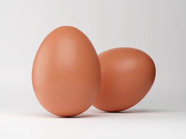 Beyaz Arka Planda Iki Taze Tavuk Yumurtası — Stok fotoğraf