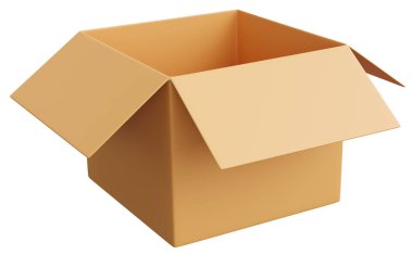 Karton kutu 3D nesne görüntüleme simgesi çizimi