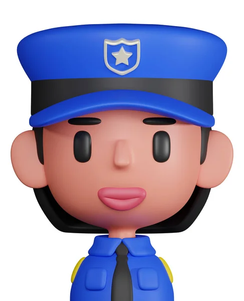 Ілюстрація Жіночого Поліцейського Персонажа Піктограма Поліцейського — стокове фото