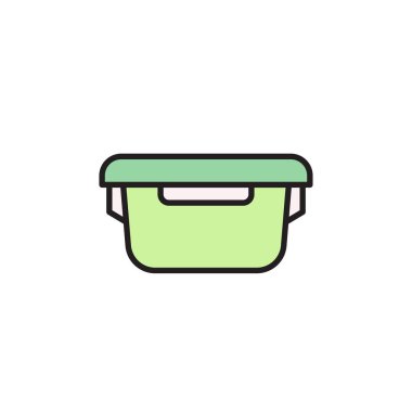 Food box color icon. Take away food container linear style sign for mobile concept and web design