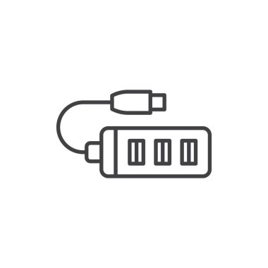 USB HUB line icon. linear style sign for mobile concept and web design.