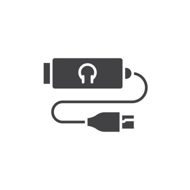 Headphone adapter glyph icon. linear style sign for mobile concept and web design