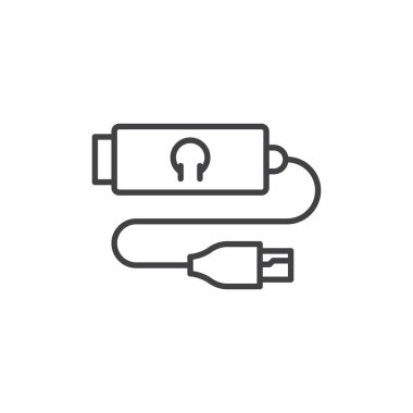 Headphone adapter line icon. linear style sign for mobile concept and web design