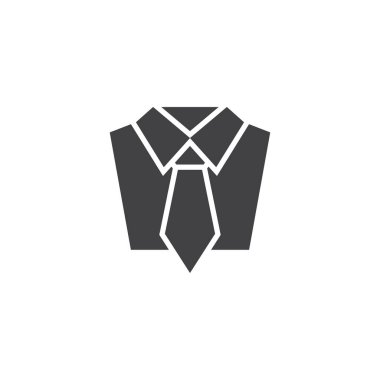 Shirt and tie glyph style icon. Vector graphic