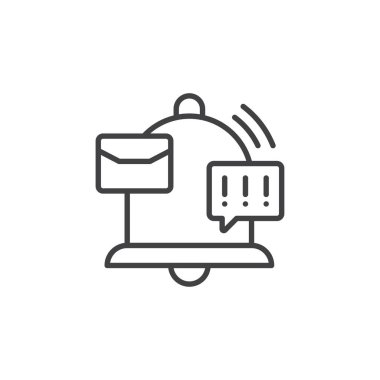 Line Notification icon vector with email and exclamation mark