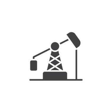 Oil pump, mining glyph vector icon, Graphic design